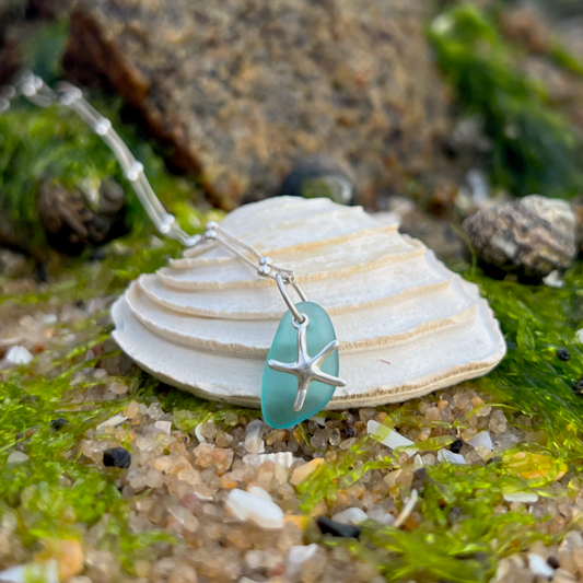 Sea Star RockPool Pendant Necklace- Ocean Teal